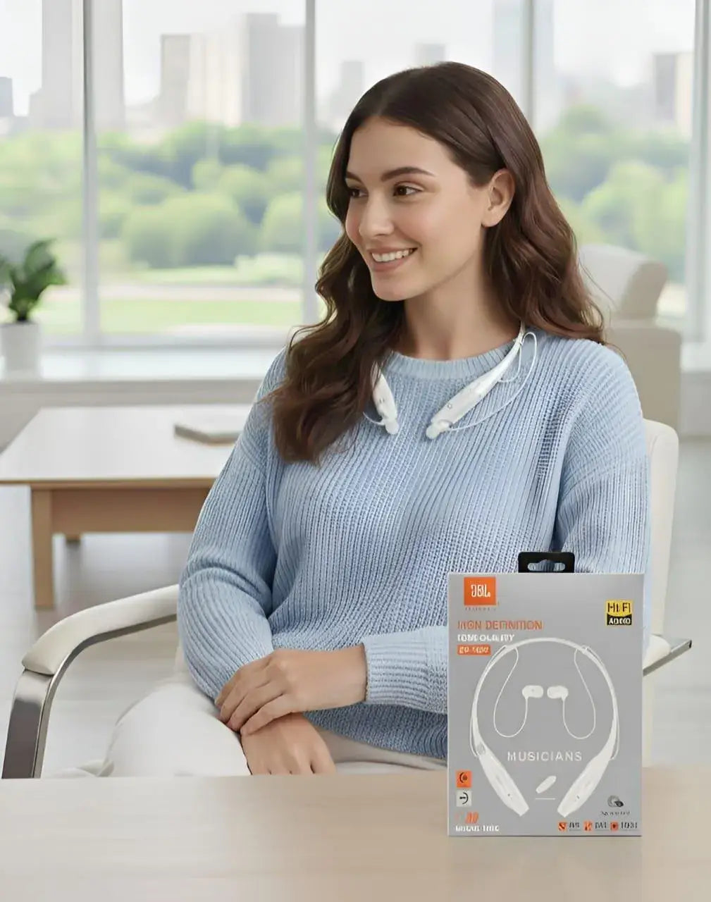 White Wireless Neckband